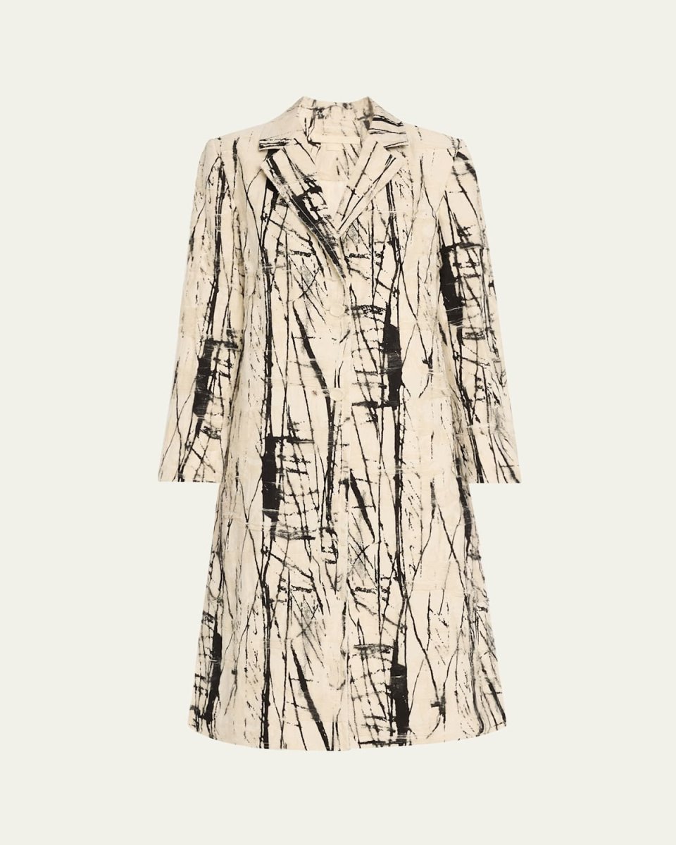 Ink-Patterend Jacquard Coat